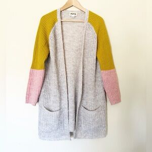 Anthropologie Pepin Oversized Open Cardigan Wool blend color lock SZ S